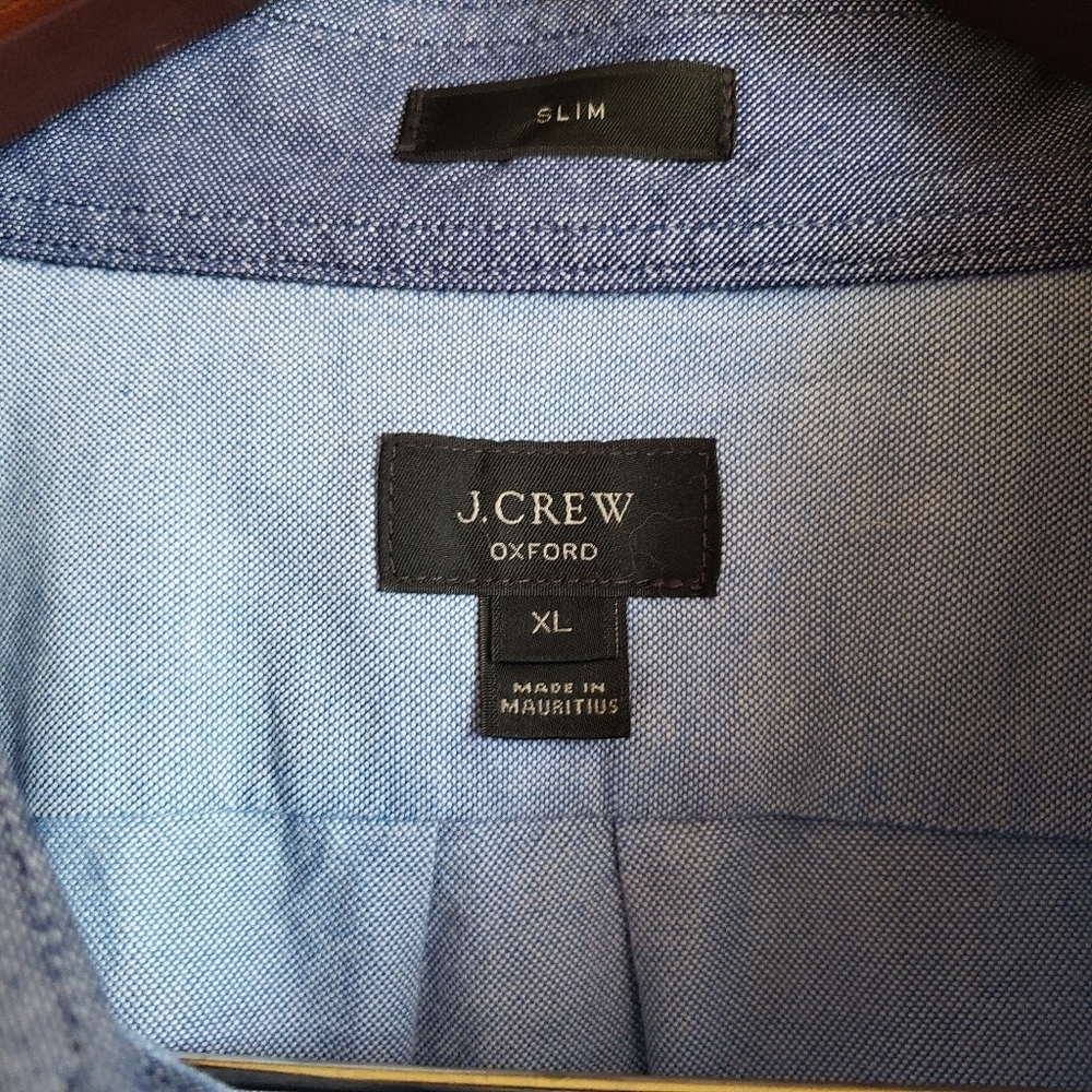 J. Crew Oxford Slim Contrast Collar Dress Shirt XL - Picture 3 of 5